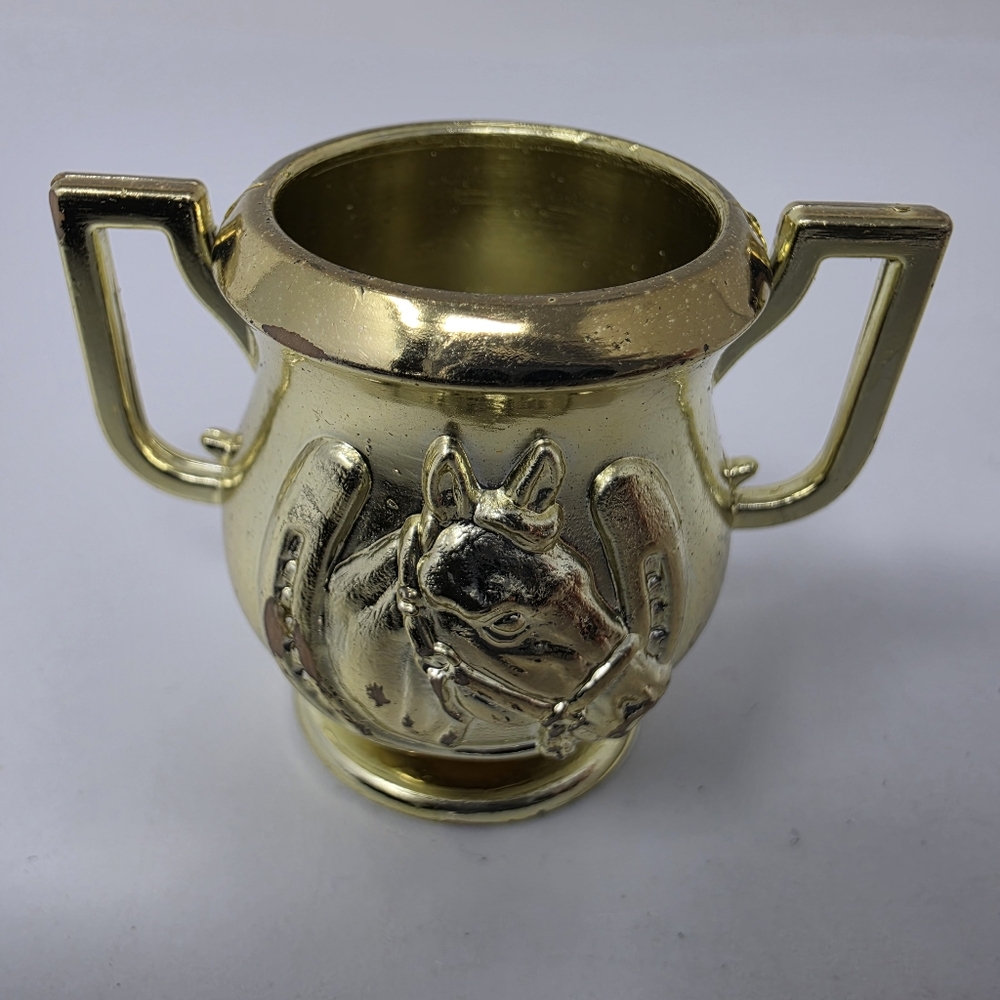 Marchon Inc Grand Champion Gold Trophy Cup 1988 Vintage Equestrian Horse Toy